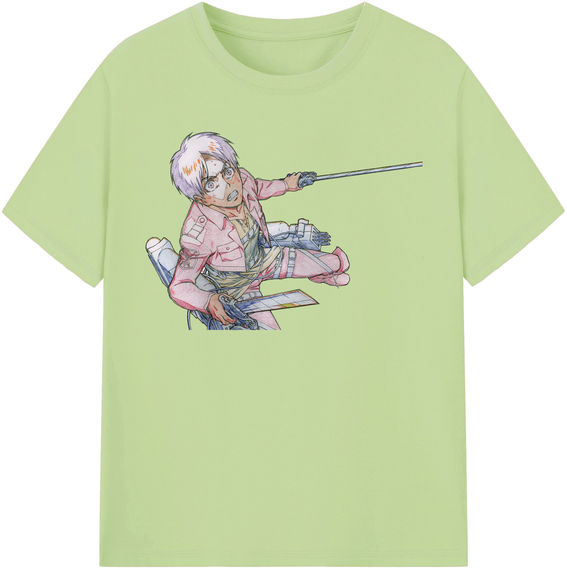 （画像用） 進撃の巨人 エレン･イェーガー Attack on Titan Eren Jäger 綿100％半袖Tシャツ（フロントプリント）